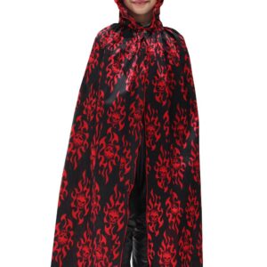 Mantello Cappuccio Diavolo Rosso Accessorio Di Carnevale