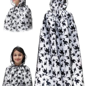 Mantello Cappuccio Fantasma Bianco Accessorio Di Carnevale