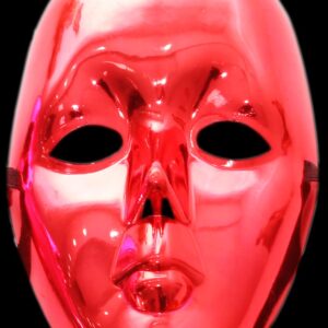 Maschera Domino Rosso Accessorio Di Carnevale - immagine 1