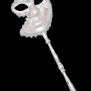 Maschera Domino Bianco Accessorio Di Carnevale - immagine 1