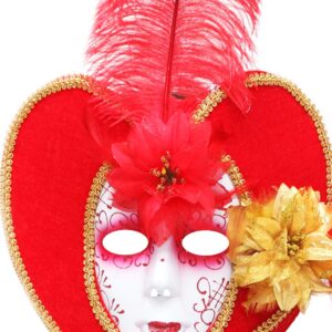 Maschera Domino Veneziano Rosso Accessorio Di Carnevale - immagine 1