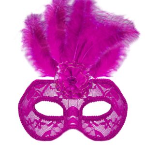 Maschera Merletto Con Fiore Bianco Accessorio Di Carnevale - immagine 1