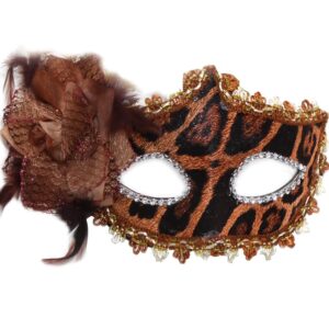 Maschera Tigrato Con Fiore Accessorio Di Carnevale - immagine 1