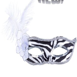 Maschera Zebrata Lusso  Accessorio Di Carnevale - immagine 1