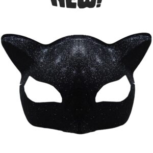 Maschera Pantera Nera Lurex Accessorio Di Carnevale - immagine 1