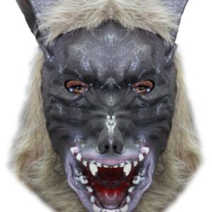 Maschera Lupo Mannaro Marrone Accessorio Di Carnevale - immagine 1