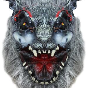 Maschera Lupo Mannaro Grigio Accessorio Di Carnevale - immagine 1
