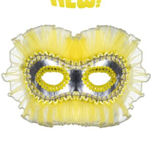 Maschera Artigianale Gialla Accessorio Di Carnevale - immagine 1