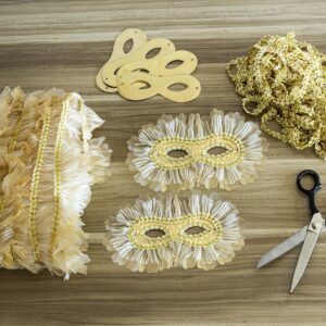 Maschera Artigianale Oro Accessorio Di Carnevale - immagine 1