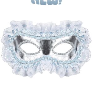Maschera Artigianale Con Merletto Turchese  Accessorio Di Carnevale - immagine 1
