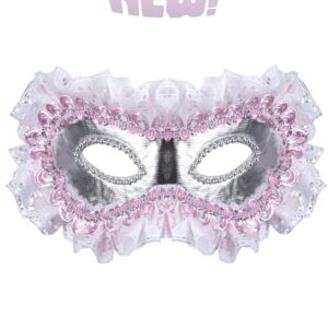 Maschera Artigianale Con Merletto Rosa  Accessorio Di Carnevale - immagine 1