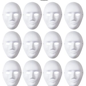 Maschera Bianca Da Dipingere E Decorare Da Uomo Cf 12 Pz. Accessorio Di Carnevale