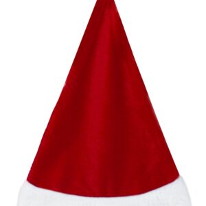 Cappello Babbo Natale Ciniglia Rosso Accessorio Di Carnevale - immagine 1