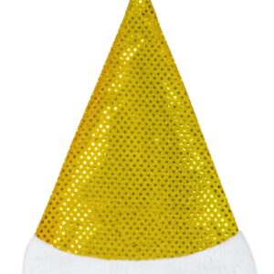 Cappello Natale Lusso Paillettes Oro Accessorio Di Carnevale - immagine 1