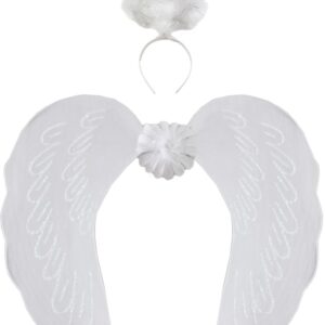 Set Ali Angelo + Aureola Accessorio Di Carnevale