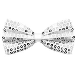 Papillon Paillettes Argento Accessorio Di Carnevale