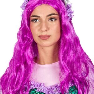 Costume Di Carnevale  Da Parrucca Riccia Viola - immagine 1