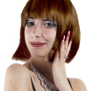 Parrucca Valentina Castana Corta Accessorio Di Carnevale