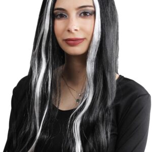 Parrucca Morticia Accessorio Di Carnevale