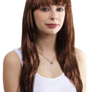 Parrucca Valentina Lunga Castana Accessorio Di Carnevale