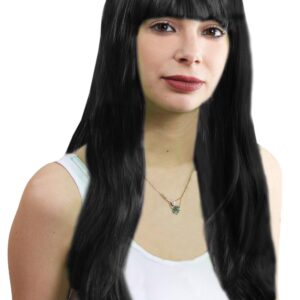 Parrucca Valentina Lunga Nera Accessorio Di Carnevale