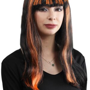 Parrucca Bicolore Nero-arancio Accessorio Di Carnevale