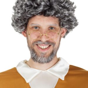 Parrucca Mastro Geppetto / Nonnino Accessorio Di Carnevale - immagine 1