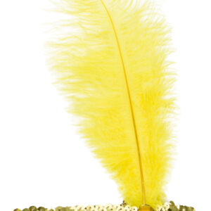 Piuma Charleston Paillettes Giallo Accessorio Di Carnevale - immagine 1