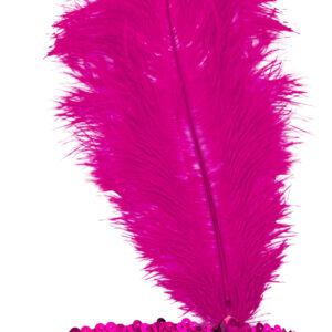 Piuma Charleston Paillettes Fuxia Accessorio Di Carnevale - immagine 1