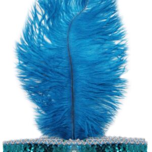 Piuma Charleston Paillettes Turchese Accessorio Di Carnevale - immagine 1