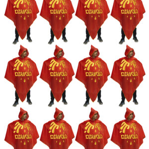 Poncho Diavolo Bambino Di Halloween (cf12 Pz)  Accessorio Di Carnevale - immagine 1