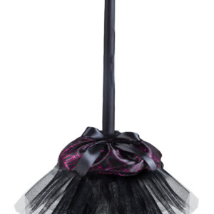 Scopa Strega Fucsia Di Halloween Accessorio Di Carnevale