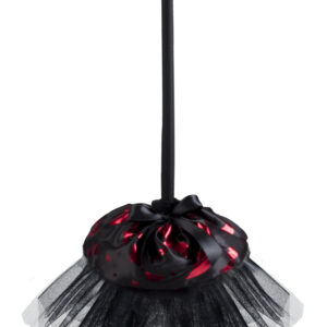 Scopa Strega Rossa Di Halloween Accessorio Di Carnevale