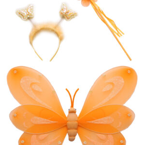 Set Farfalla Arancio Accessorio Di Carnevale