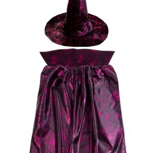 Cappello+mantello Strega Fuxia Accessorio Di Carnevale
