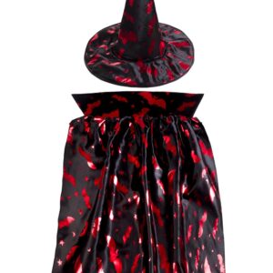 Cappello+mantello Strega Rossa Accessorio Di Carnevale