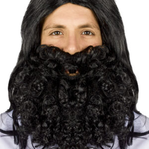 Set Parrucca Con Barba Mangiafuoco Accessorio Di Carnevale