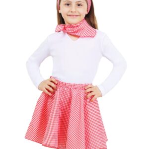 Set Anni 50 Rosso Bambina Accessorio Di Carnevale - immagine 1