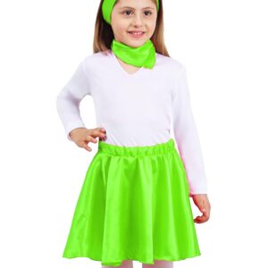 Set Anni 50 Verde Bambina Di Raso Accessorio Di Carnevale - immagine 1