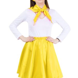 Set Anni 50 Giallo Di Raso Accessorio Di Carnevale - immagine 1