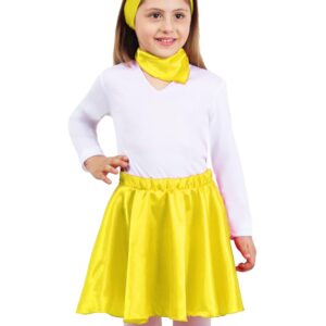 Set Anni 50 Giallo Bambina Di Raso Accessorio Di Carnevale - immagine 1