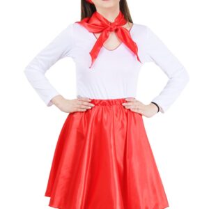 Set Anni 50 Rosso Di Raso Accessorio Di Carnevale - immagine 1