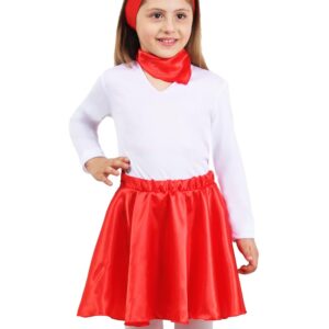 Set Anni 50 Rosso Bambina Di Raso Accessorio Di Carnevale - immagine 1