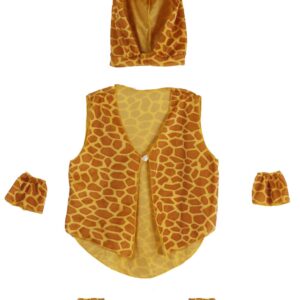 Set Giraffa + Gillet + Polsini + Scaldamuscoli Accessorio Di Carnevale - immagine 1