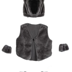 Set Asinello Testa + Gillet + Polsini + Scaldamuscoli  Accessorio Di Carnevale - immagine 1