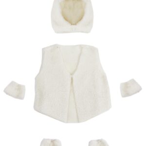 Set Pecora + Gillet + Polsini + Scaldamuscoli Accessorio Di Carnevale