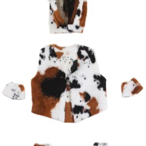 Set Mucca + Gillet + Polsini + Scaldamuscoli Accessorio Di Carnevale - immagine 1