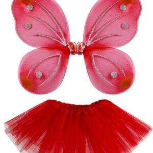 Set Farfallla Rossa Accessorio Di Carnevale - immagine 1