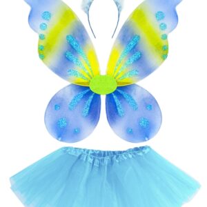 Set Farfalla Celeste Accessorio Di Carnevale