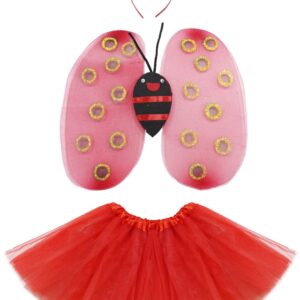 Set Coccinella Con Gonna Accessorio Di Carnevale